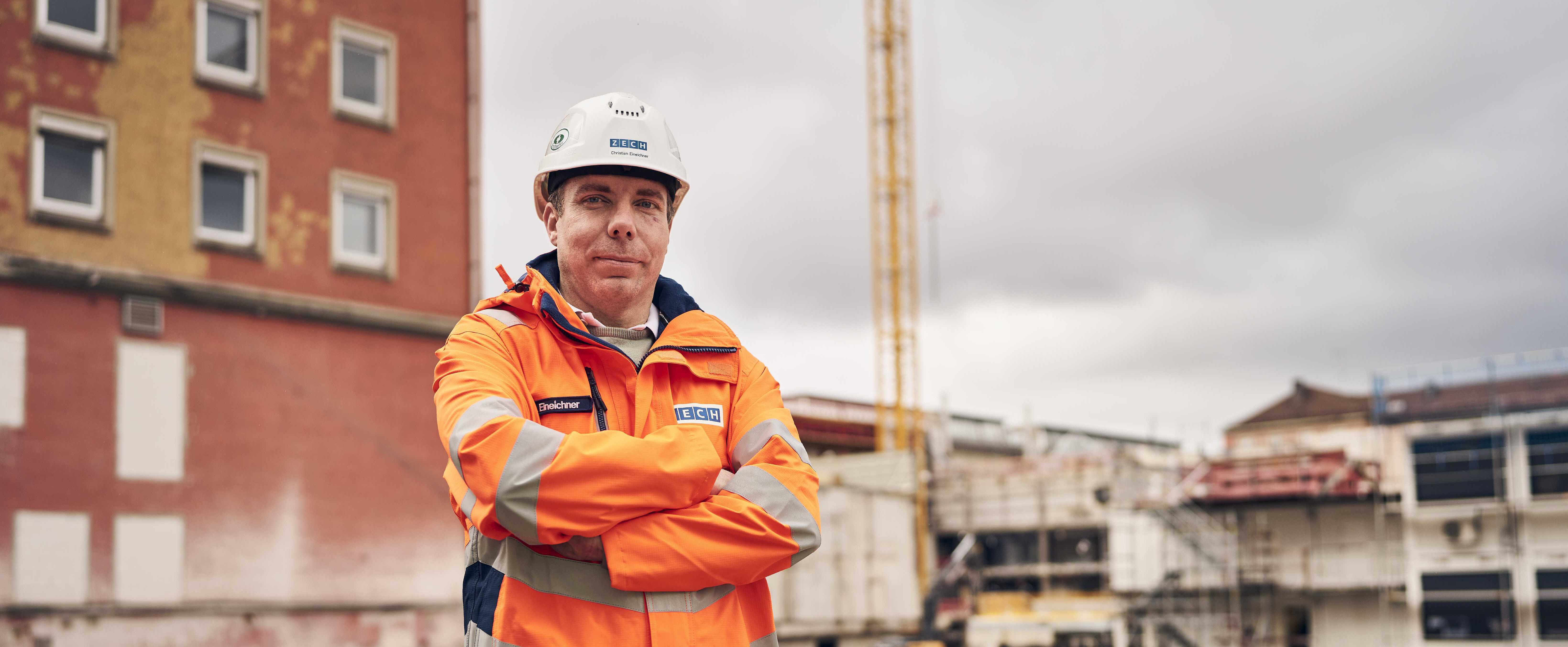 man at construction site