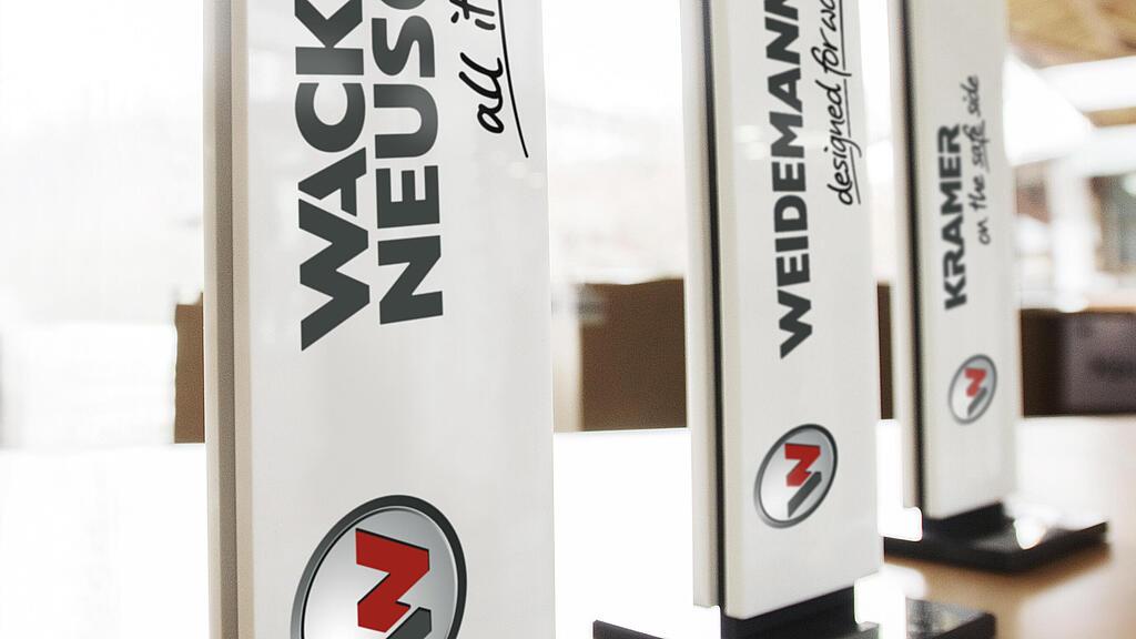Las tres marcas del grupo Wacker Neuson: Wacker Neuson, Weidemann y Kramer.